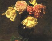 White and Pink Roses - 亨利·方丹·拉图尔